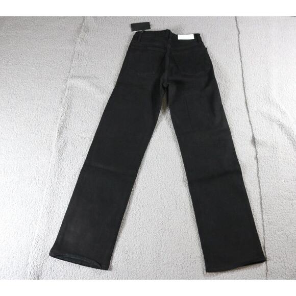 New Re/Done Womens 25 Black Jeans 70s Ultra High Rise Stove Pipe - Picture 2 of 6